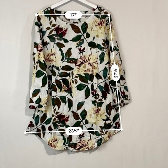 Cellabie Women’s Floral Print Roll-Tab Sleeve Shift Dress Beige Rose NWT - Picture 8 of 9